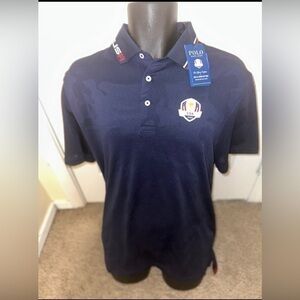 RLX Ralph Lauren Polo Shirt USA 2020 United We Stand Ryder Cup Golf Blue Camo